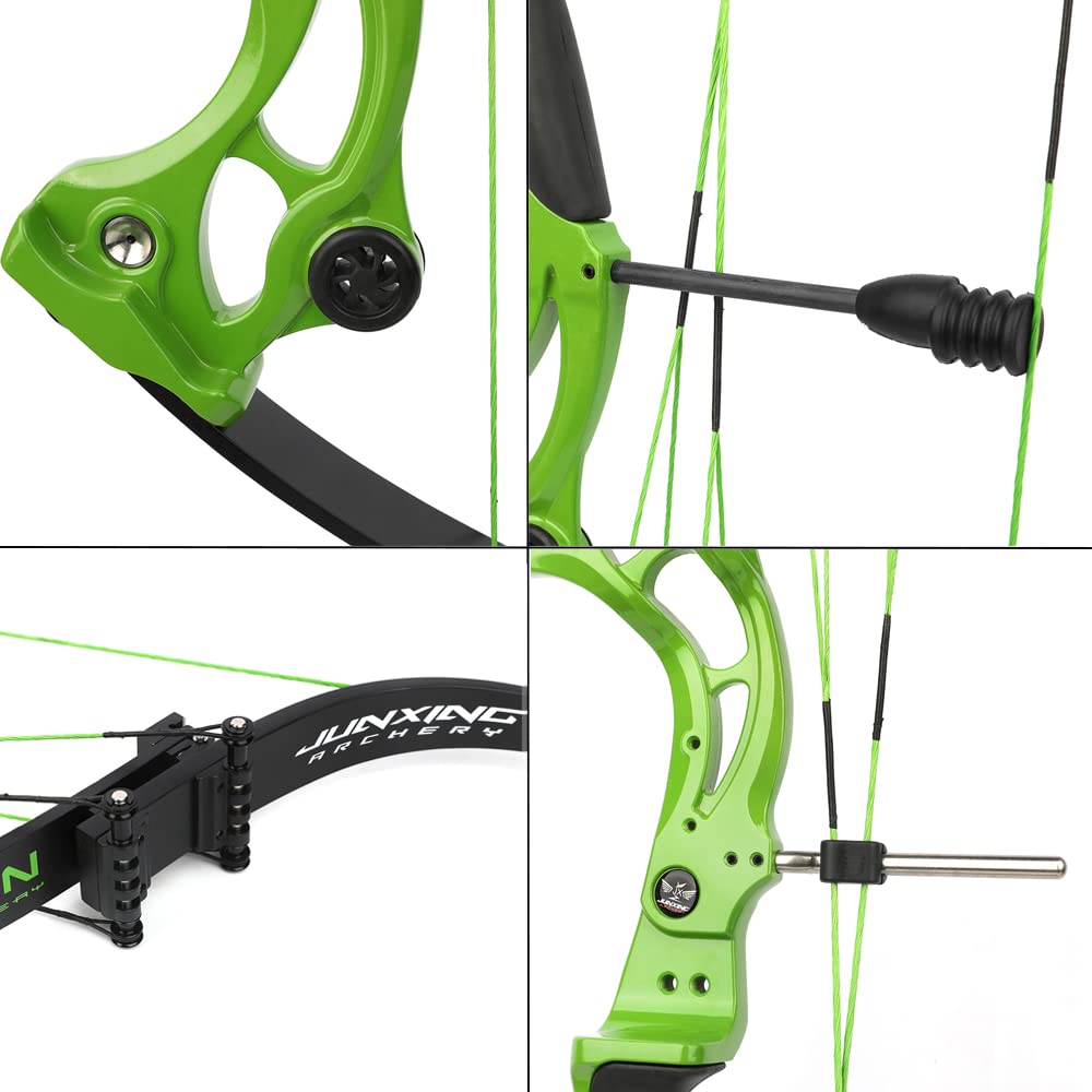 ZSHJGJR Recurve Bow American Hunting Bow 320FPS Draw Weight 40-55lbs Adjustable Compound Bow Right Hand for Archery Hunting Fishing Shooting (Green Bow only)