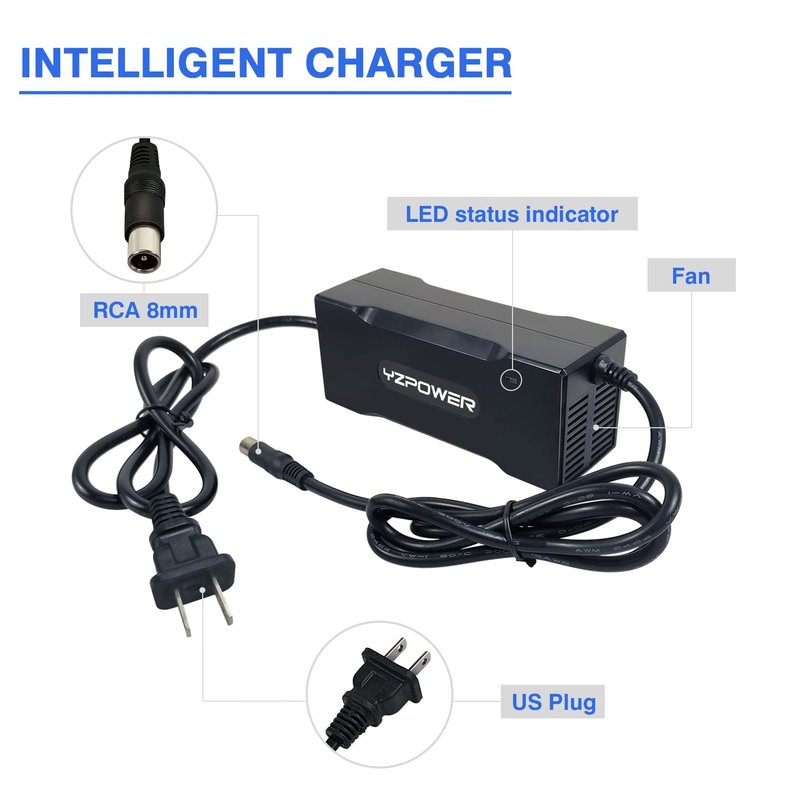 YZPOWER 42V 2A Charger for Segway Ninebot 36V Lithium Battery Charger Universal for M365 pro/pro2,Bird, Lime, Lime-S, Spin, Skip