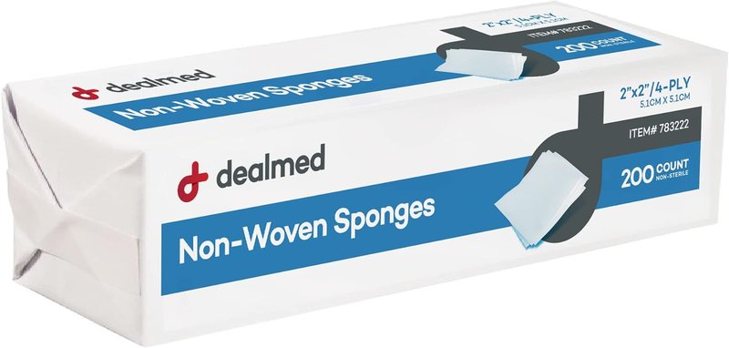 Non-Woven Gauze Sponges - 2" x 2" | 200 Count, 4-Ply Absorbent Dental Wound Care for First Aid Kits
