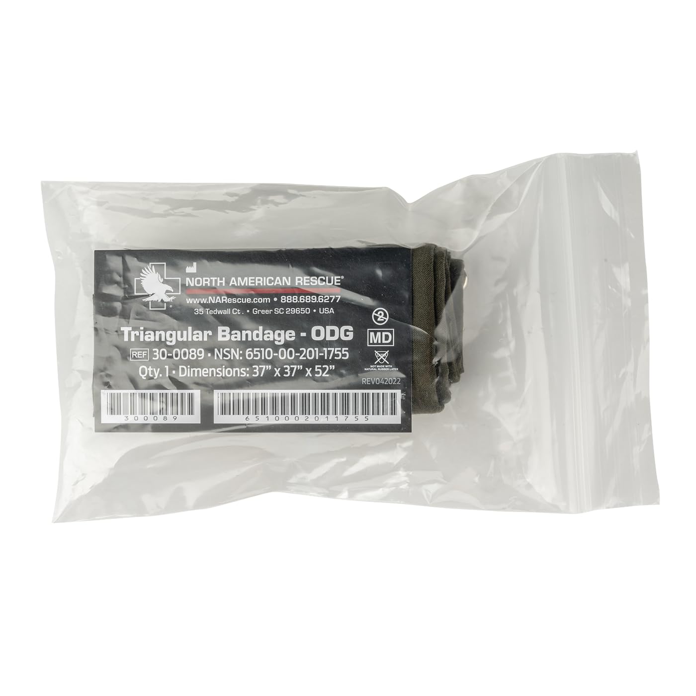 North American Rescue Triangular Bandage NAR Cravat Cotton Bandaging for Injuries, Wounds, Support (30-0089)