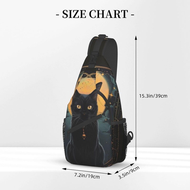 opshksog Cat Sling Bag Travel Crossbody Backpack Hiking chest Daypack Shoulder Pack for Women Adjustable Waterproof Lightweight Walking