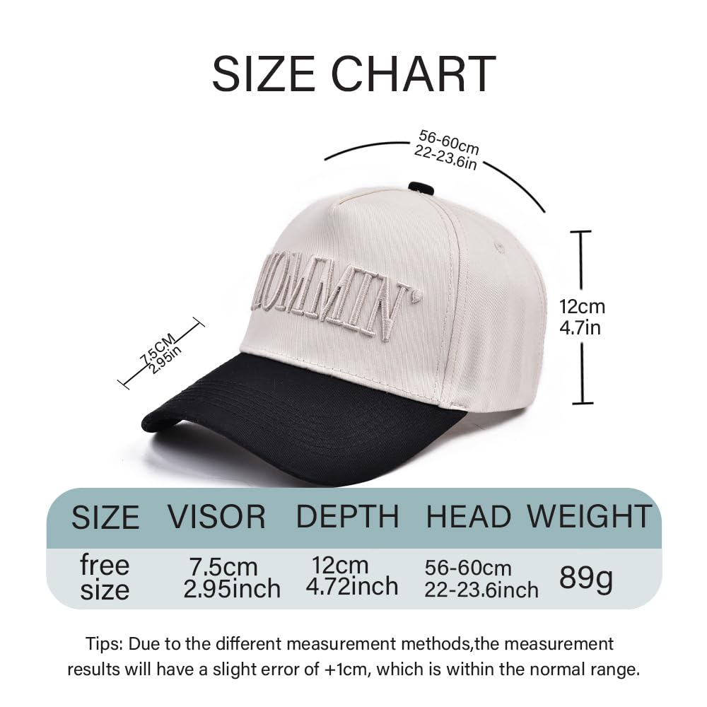 Funny Mommin Hat for Women, Mama Too Busy to Care Truck Hat Gifts Adjustable Washed Cotton Embroidered Mom Baseball Cap (Black)