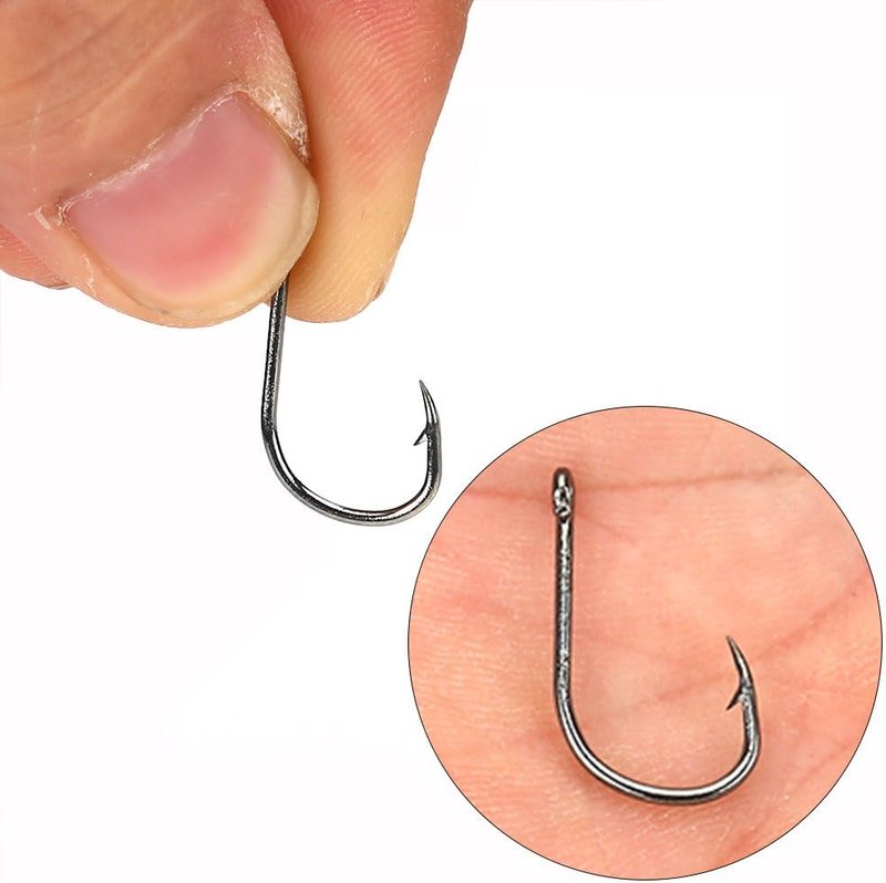 500pcs High-Carbon Steel Fish Hooks Kit - Saltwater & Freshwater | 10 Sizes, Black & Gold
