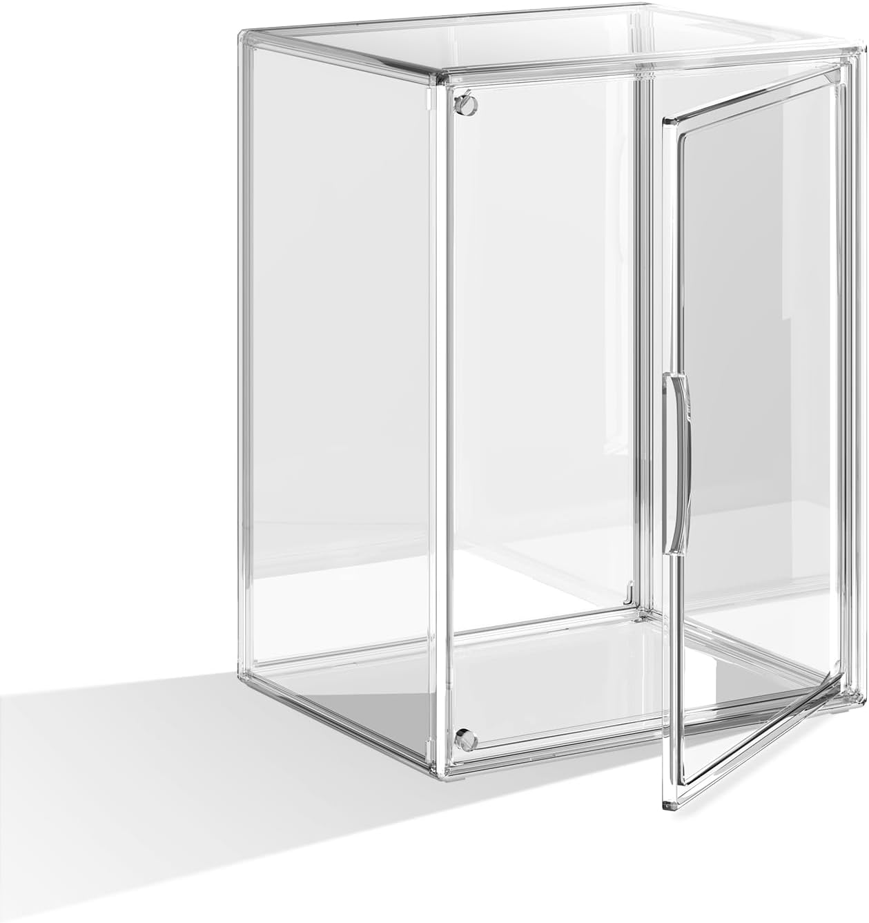 Clear Acrylic Display Case - Large Stackable Storage Bin with Magnetic Lids | 10.7x8.6x14.2 Inch for Collectibles, Figures, Handbags