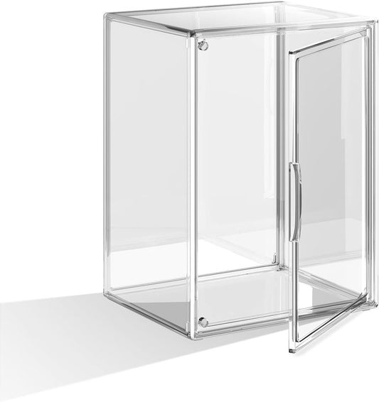Clear Acrylic Display Case - Large Stackable Storage Bin with Magnetic Lids | 10.7x8.6x14.2 Inch for Collectibles, Figures, Handbags
