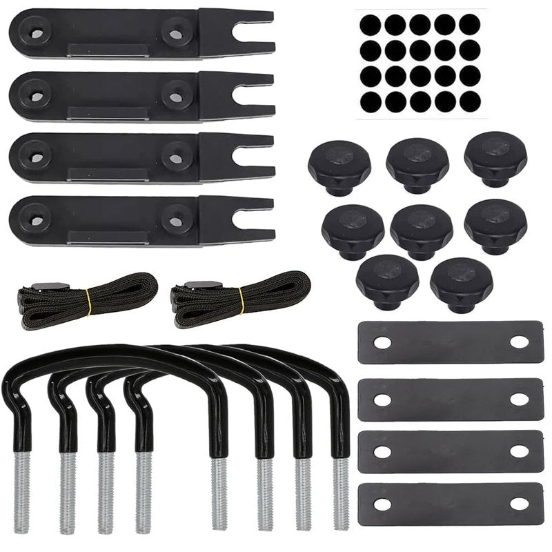 Lotcesfun Roof Box U-Bolt Clip Stainless Steel Universal Inner Width 83.5mm/3.3in,3.81 mm/1.5in Thick and Width is 3.3in/86mm Roof Rack Mounting Brackets Accessories with 8 Lock Nuts 2 Straps (4PCS)