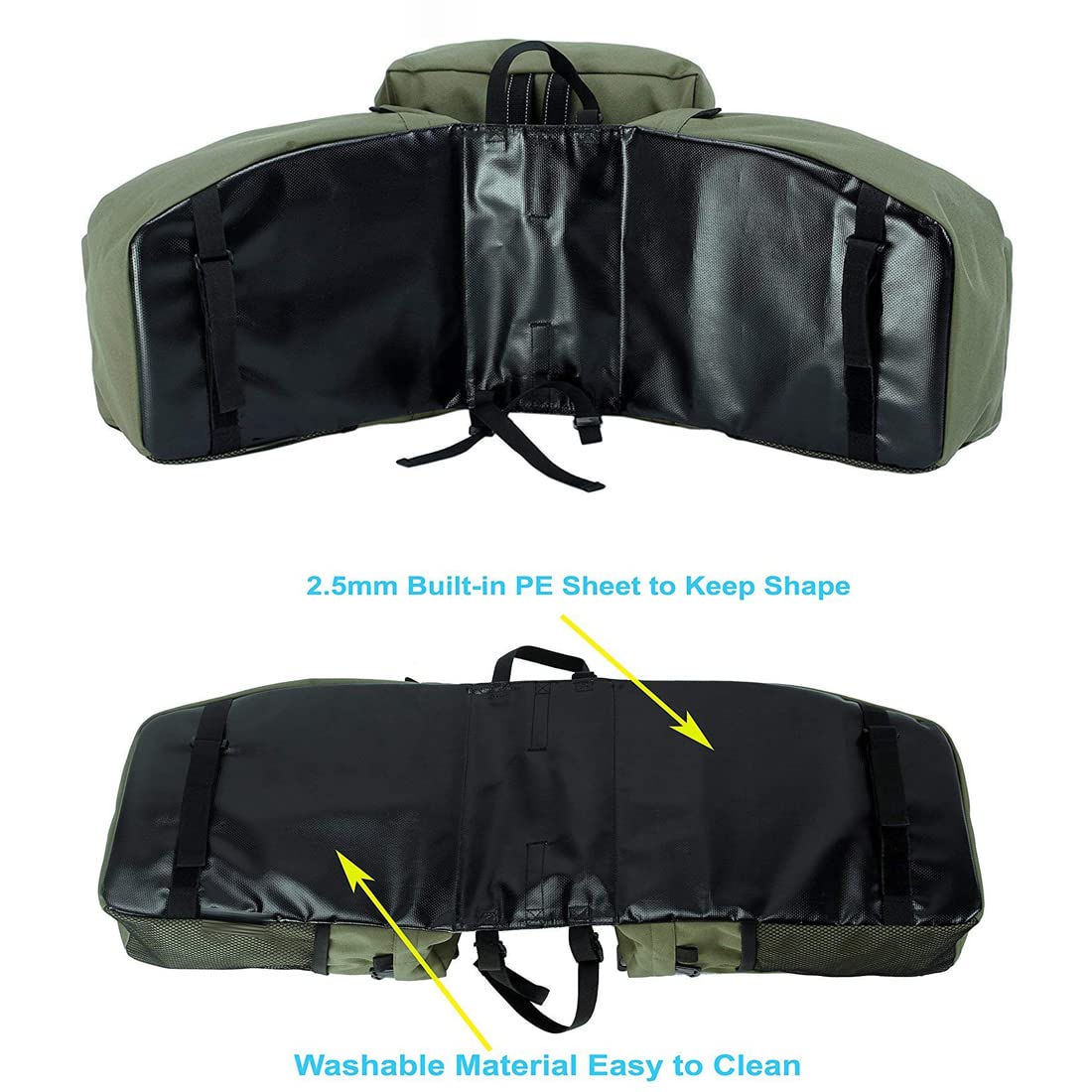 MOZOWO Bike Rear Rack Bag, 3 in 1 37L Waterproof Bicycle Rack Seat Bag Pannier Cycling Back Seat Rack Trunk Bag Saddle Bag for Mountain MTB Bike with Detachable Shoulder Strap & Reflective Sign