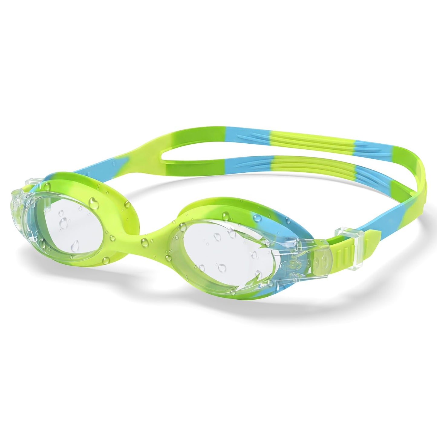 Aegend Swim Goggles for Kids Age 3-8 Anti-Fog Clear Vision Full Protection Goggles Perfect for Toddler Swimming (Green-1 Pack)