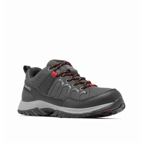 Columbia Men's Granite Trail Waterproof, Shark/Mountain Red, 7.5