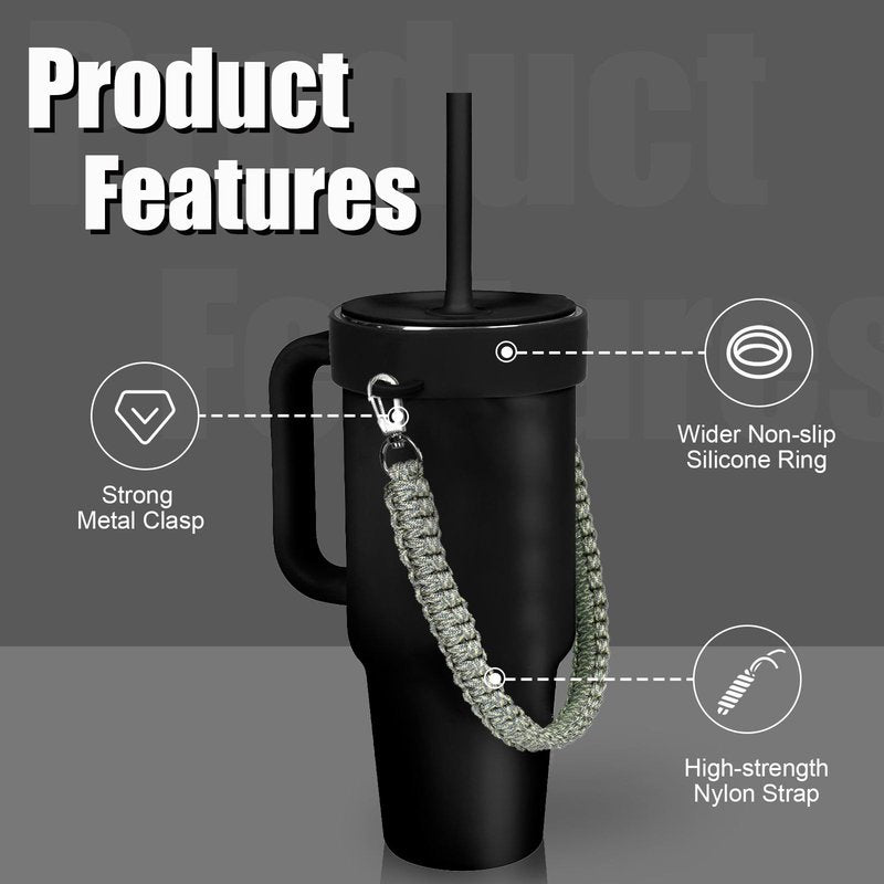 Greant Water Bottle Handle for HydroFlask Tumbler Handle 40oz & 32oz, Strap for HydroJug 40oz Tumblers, Tumbler Carrier for BruMate 40 oz, Agave