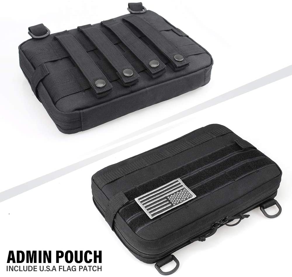 WYNEX Tactical Admin Molle Pouch, Medical EDC EMT Utility Bag Shell Design Attachment Pouches 1000D Nylon Hiking Belt Bags