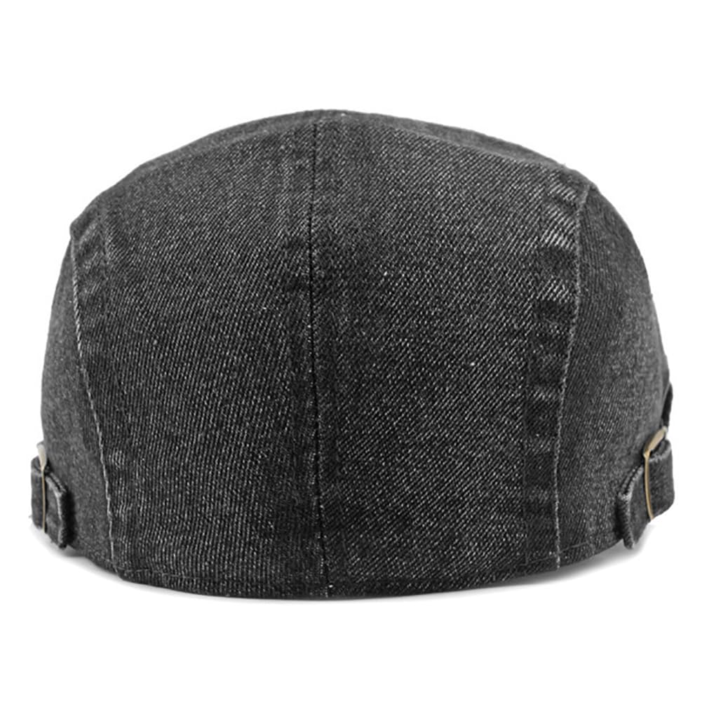 Newsboy Cap for Men Adjustable Flat Ivy Gatsby Cabbie Driving Hat Breathable Denim Cotton Golf Cap