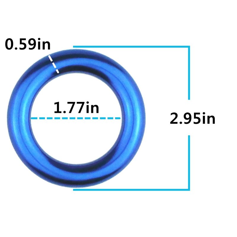 PROND Aluminum Rappel Ring, Climb Perfect Tension Aluminum Alloy O-Ring, 23KN Rappel Rings for Rock Climbing Arborist and Hammock (Blue - 5 Pcs/Pack)
