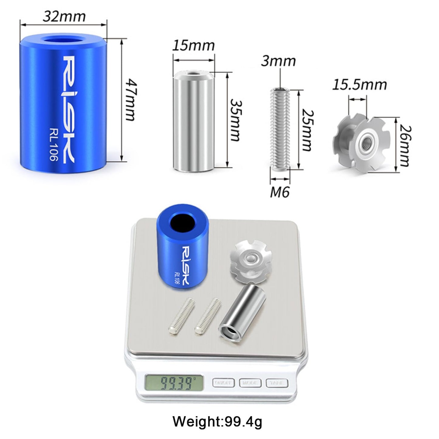 BSSOK Bike Fork Star Nut Setting Install Tool with 2 Star Nut and Spare Special Screws for 1", 1-1/8" Threadless Fork Tubes