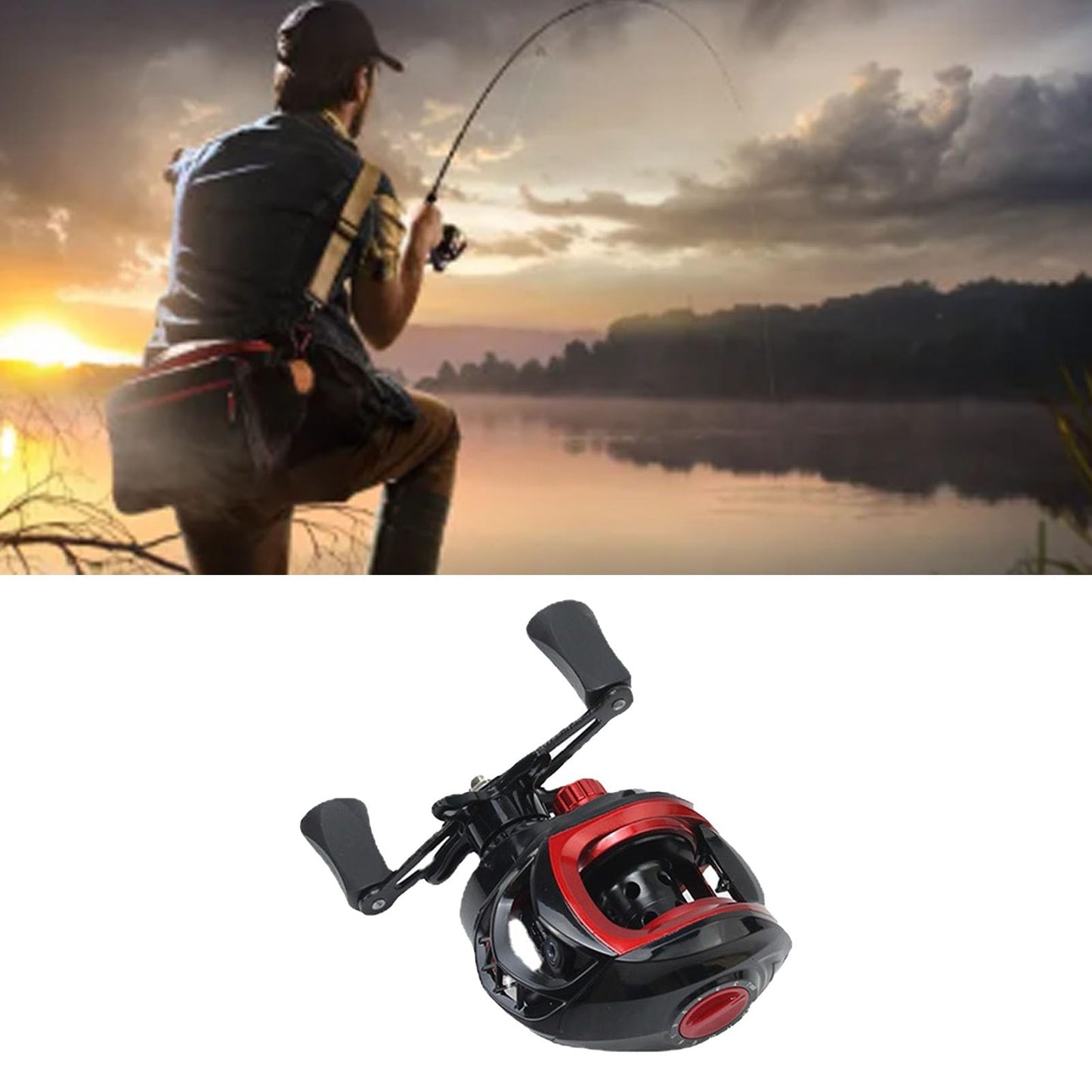 ZAWELIYO Fishing Reels Baitcasting Reel Reinforced 7.2:1 Gear Ratio, 8kg Brake, Long Cast Spool, Powerful Smooth Baitcaster for Inshore Fishing