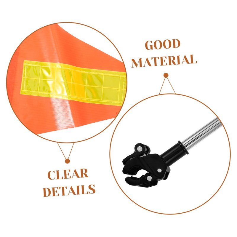 Beatifufu Reflective Golf Cart Safety Flag Telescopic Pole Orange Triangle Flag for Wheelchair and Golf Cart Accessories High Visibility Safety