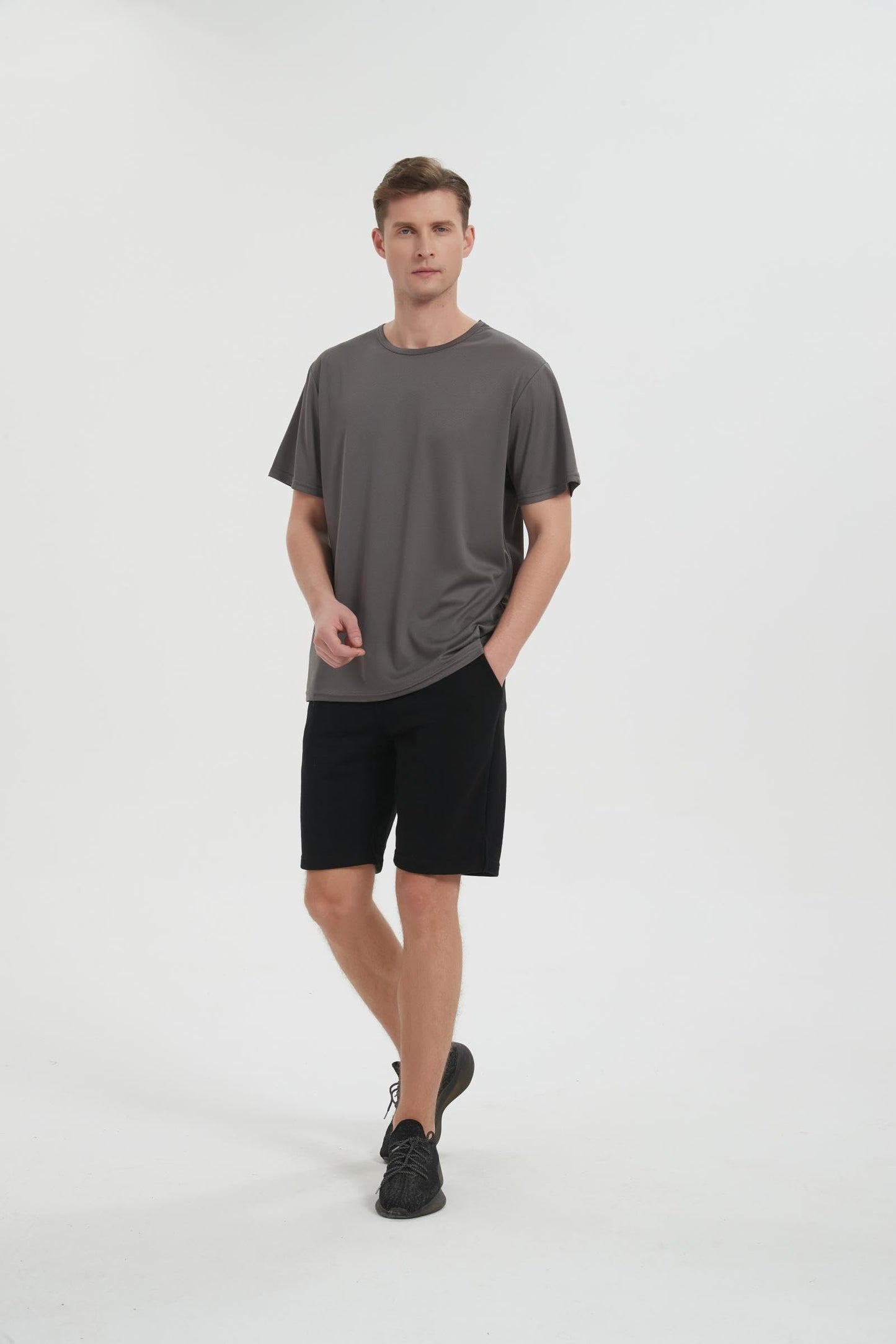 5 Pack Mens Active T-Shirts Crew Neck Athletic Short Sleeve Tops Moisture Wicking Running Tee Tops