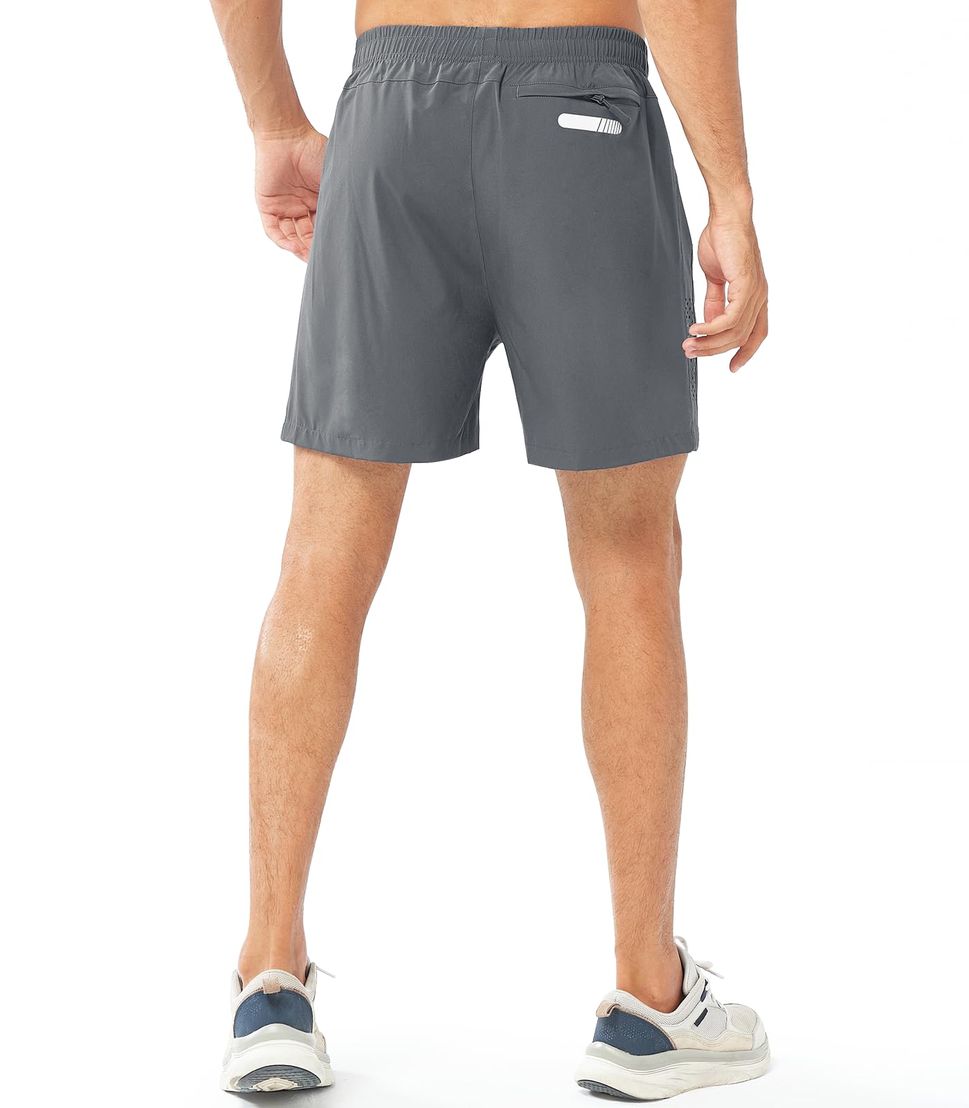 NORTHYARD Men's Athletic Running Shorts Gym Workout 7"/9"/5" Quick Dry Lightweight Sports Basketball Tennis 3 Zipper Pockets SMOKEGREY-5inch 3XL