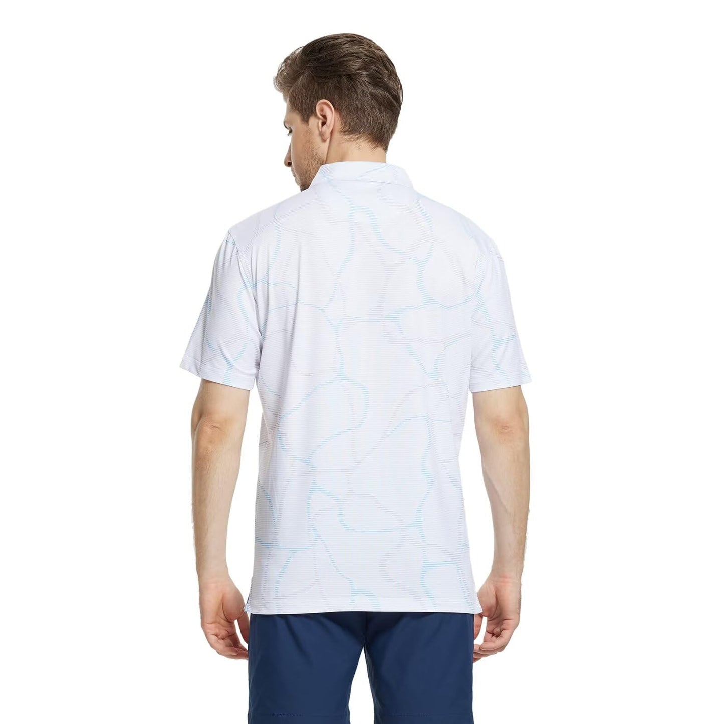M MAELREG Golf Shirts for Men Dry Fit Print Patterns Performance Moisture Wicking Mens Polo Shirts Short Sleeve