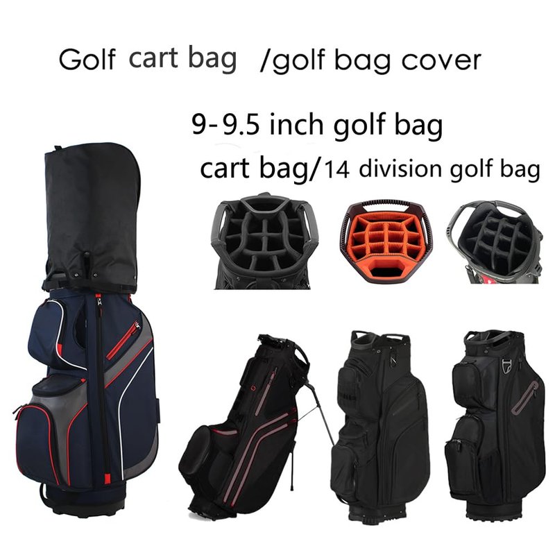 BOYEA & SKULLEAP Golf Bag Cover rain Cover/Hood Nylon Waterproof dust Cover Fits Most Golf cart Bags Easy to use Collapsible and removabl Golf Accessory Gifts (1680D Nylon, Large)
