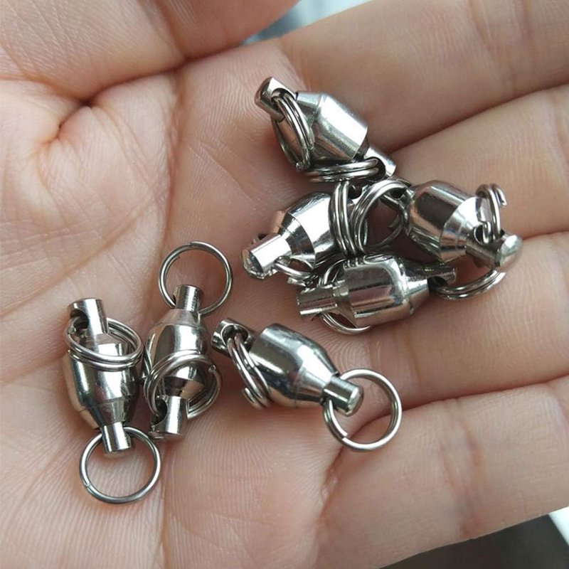 Ball Bearing Swivel Fishing Connectors - Stainless Steel Split Rings | 25/50pcs, 7LB-132LB Capacity