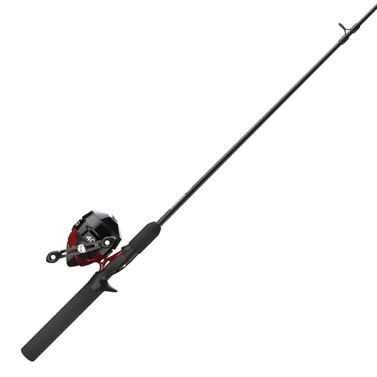 Zebco 404 Spincast Reel and Fishing Rod Combo, 6-Foot 2-Piece Fishing Pole, Size 40 Reel, Right-Hand Retrieve, Pre-Spooled with 15-Pound Zebco Line, Black/Red