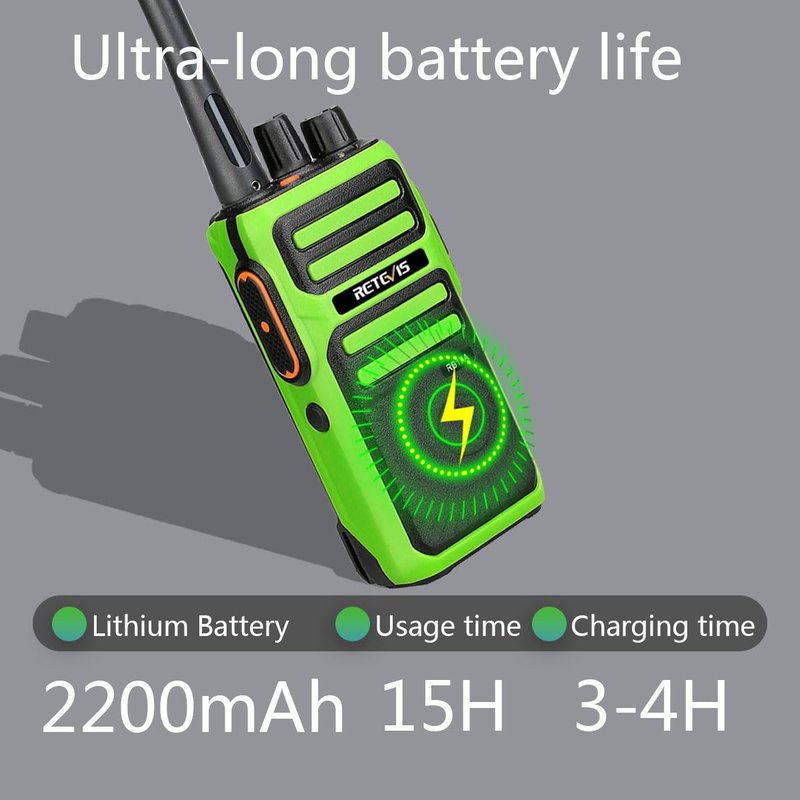 Retevis RB17A Walkie Talkies Long Range, GMRS Two Way Radios, 2200mAh Rechargeable Battery, SOS, Emergency Radios, Handheld Radio for Camping Hunting Road Riding Fishing (2 Pack)