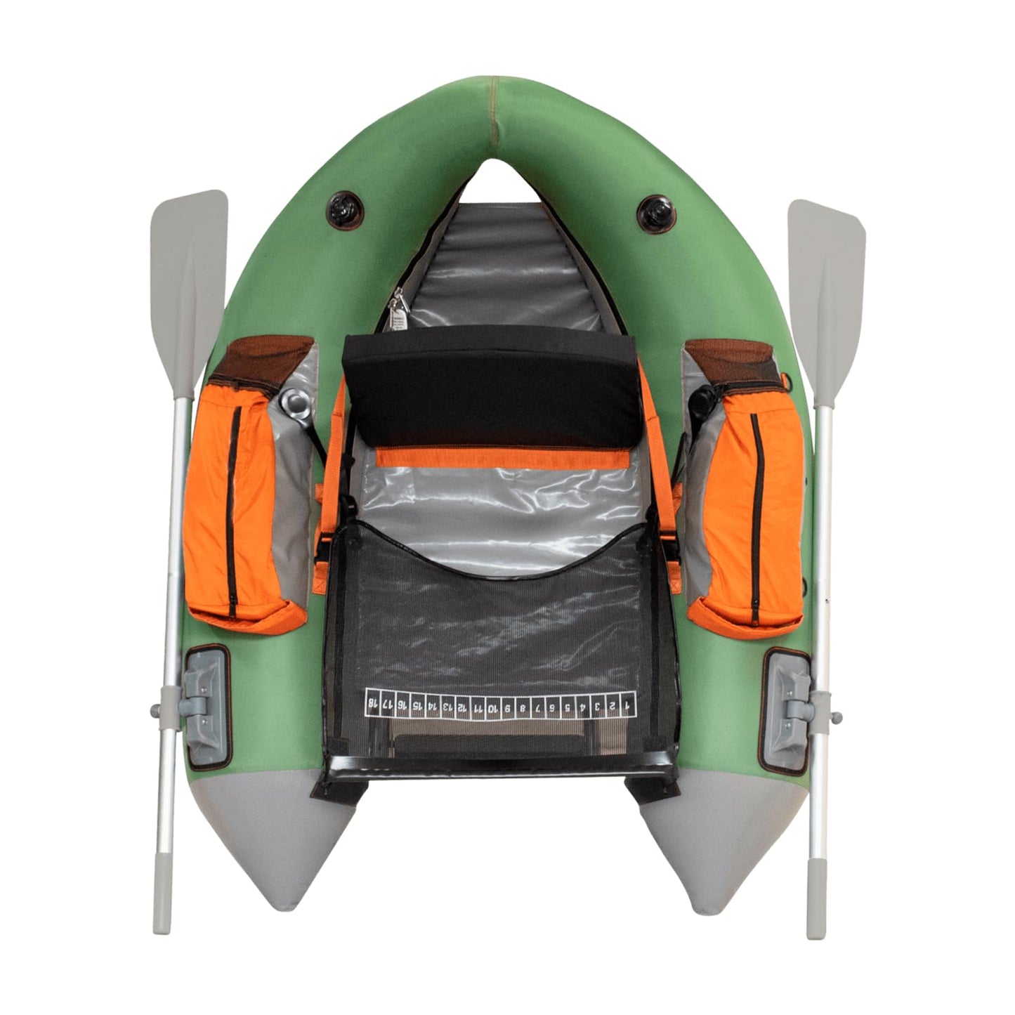 OUTCAST SPORTING GEAR Fish Cat Cruzer 2-Chamber Durable Rowable Vinyl/PVC Boston Valve 250 Lbs Outdoor Water Sports Fishing Float Tube with 2-Piece Oars