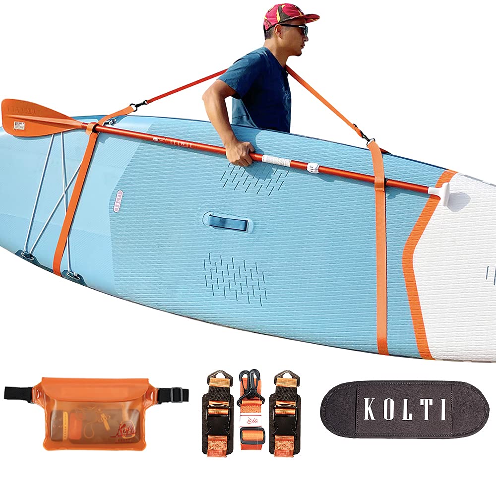 Kolti Paddle Board Carry Strap, Adjustable Heavy-Duty SUP Carrying Support Strap for Surfboard Stand Up Paddleboard Canoe Longboard Carry Belt Paddle Board Accessories