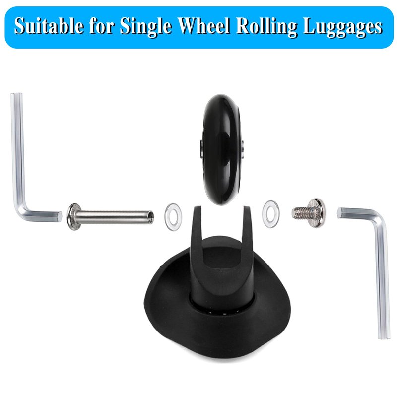 OwnMy 40mm x 18mm Luggage Suitcase Replacement Wheels, Rubber Swivel Caster Wheels Bearings Repair Kits, A Set of 4