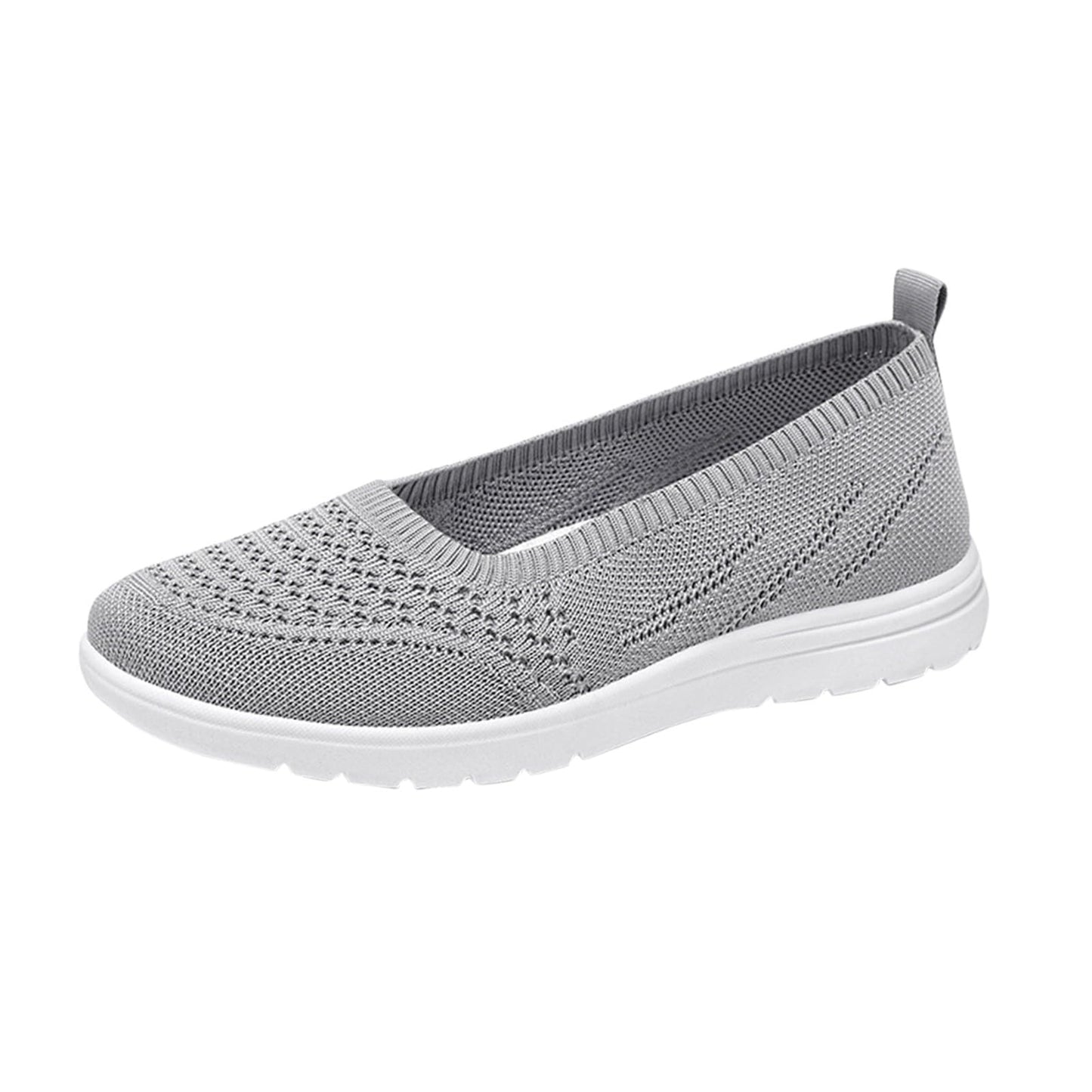 Mesh Slip On Walking Shoes for Women Slip On Walking Shoes for Women Arch Support Comfy Lightweight Breathable Walking Sneakers Grey_02, 8.5