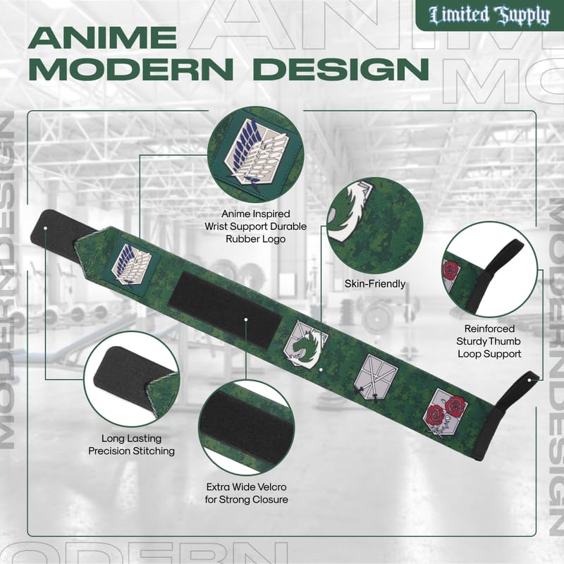 Anime Wrist Wraps 3 Pairs Bundle - 24" Lifting Straps for Men and Women - Gym Accessories Support Weightlifting, Powerlifting, Strength Training, Workout (Trinity C)