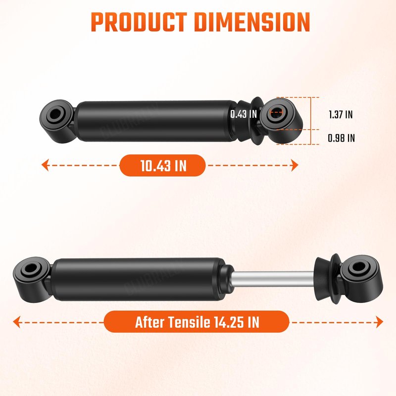 CLUBRALLY Golf Cart Rear Shock Absorbers, RXV Rear Shocks for 2008-2013 EZGO RXV, OEM#603637, 611724
