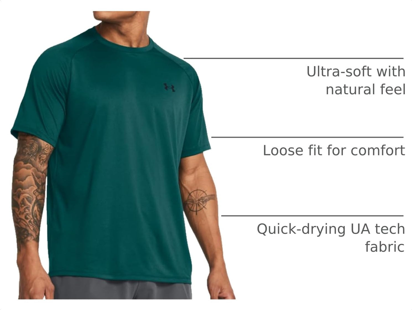 Under Armour Men's Tech 2.0 Short-Sleeve T-Shirt, (449) Hydro Teal / / Black, 3X-Large Tall