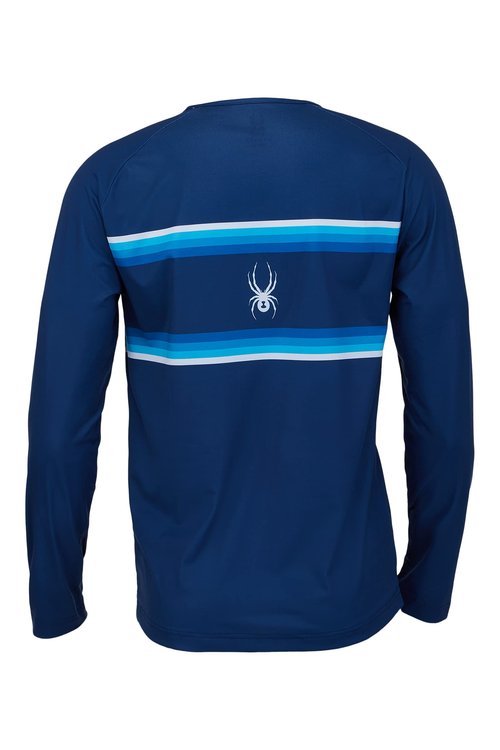 Spyder Men's Pump Long Sleeve Crew Neck Light Weight Tee, Abyss, Medium