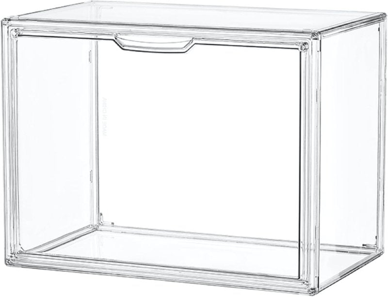 Clear Acrylic Display Case - Stackable Storage Bins with Magnetic Lid | Showcase for Cosmetics & Collectibles, X-Large