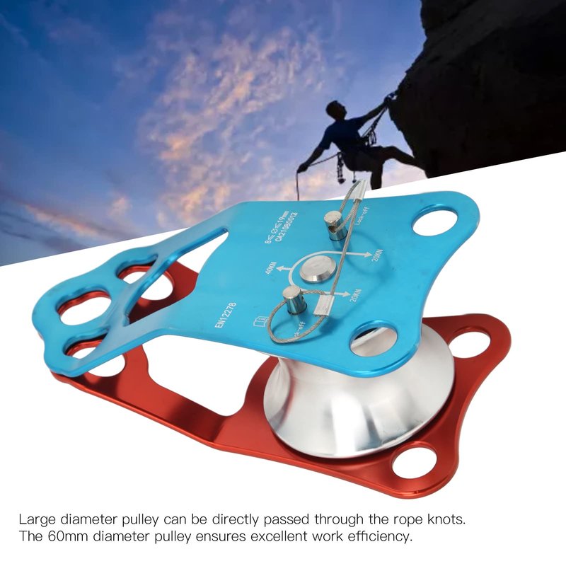 Topyond Camnal 40KN Rock Climbing Pulley Fixed Side Single Sheave Pulley for High Altitude Traverse and Hauling Gear, Ideal Outdoor Survival Tool, Hauling Pulley for Climbing Enthusiasts