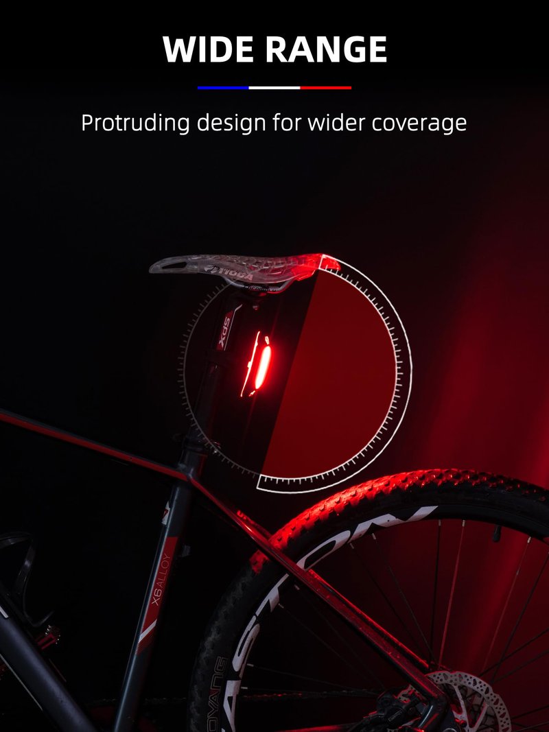 ROCKBROS Bike Tail Light USB Rechargeable LED Bike Rear Light 6 Modes IPX4 Bike Taillight for Night Riding