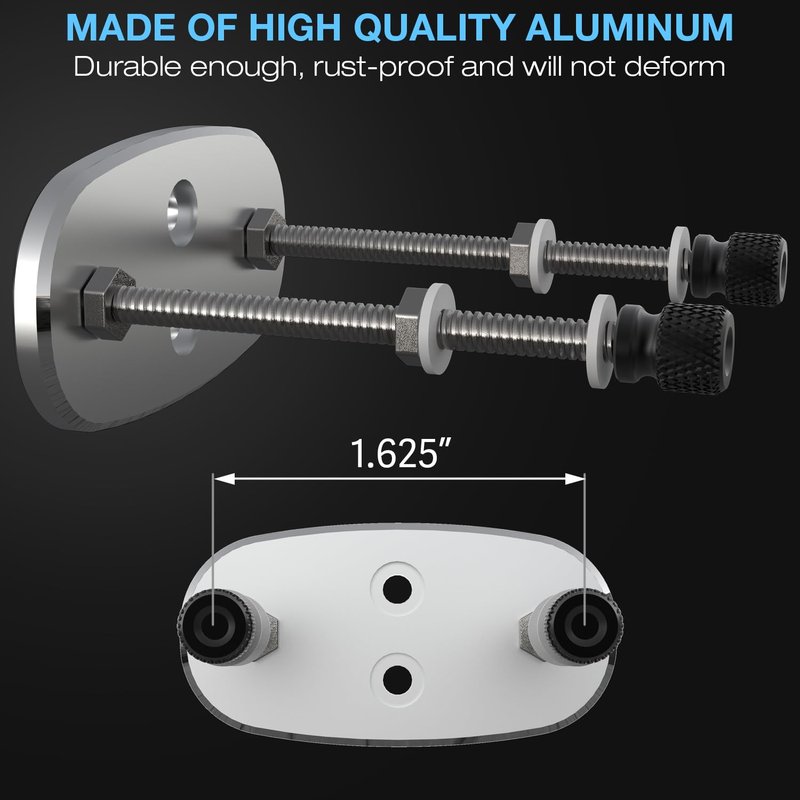 ezbnb 8 Packs Skateboard Deck Display Wall Mount, Aluminum Skate Deck Display Wall Mount with Two Screw Holes for Display Skateboard Deck Storage Horizontal and Floats Vertically - Silver