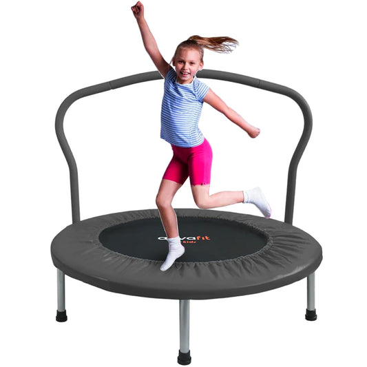 Ativafit 36/40'' Fitness Trampoline for Kids and Adults Foldable Mini Trampoline with Comfortable Foam Handle Workout Indoor Outdoor Home Use