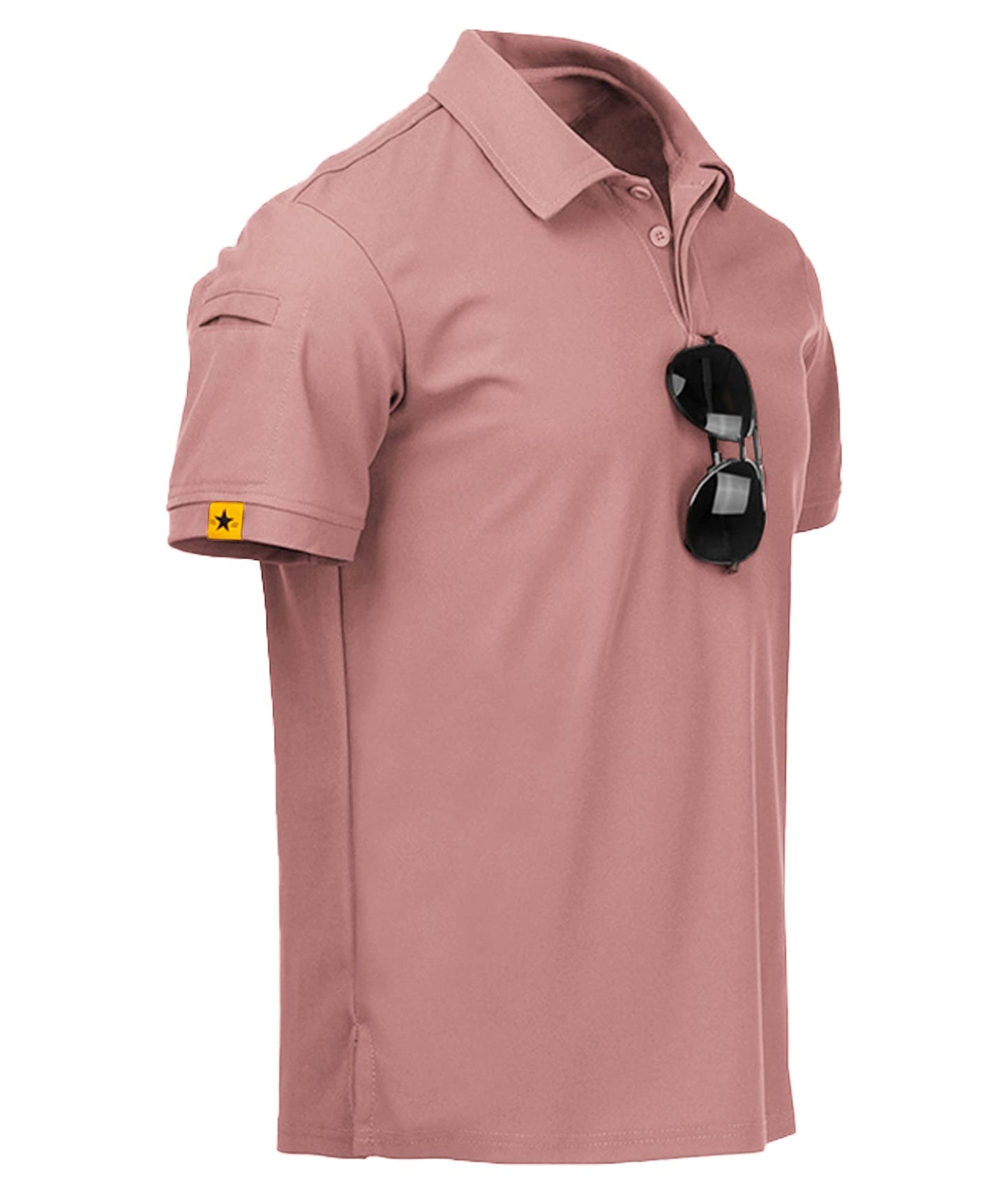 ZITY Mens Polo Shirt Short Sleeve Sports Tactical T-Shirt Athletic Golf Polos Daily Casual Stylish Collared Shirts for Men Ash Pin 3X-Large