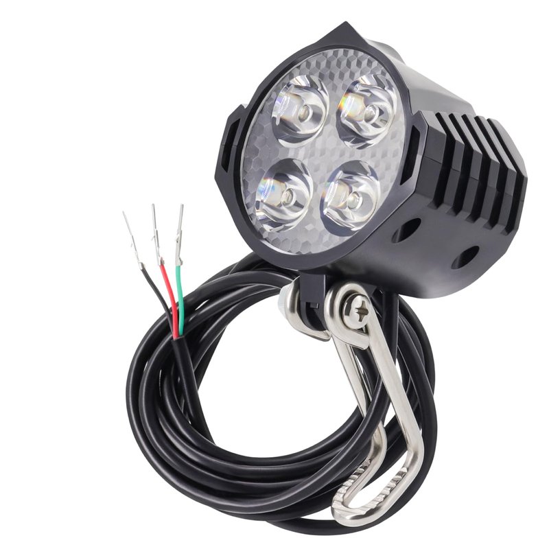 Ebike Headlight 48V 36V, 12V-60V Compatible, 3 Pin SM Connector Electric Bike Front Light