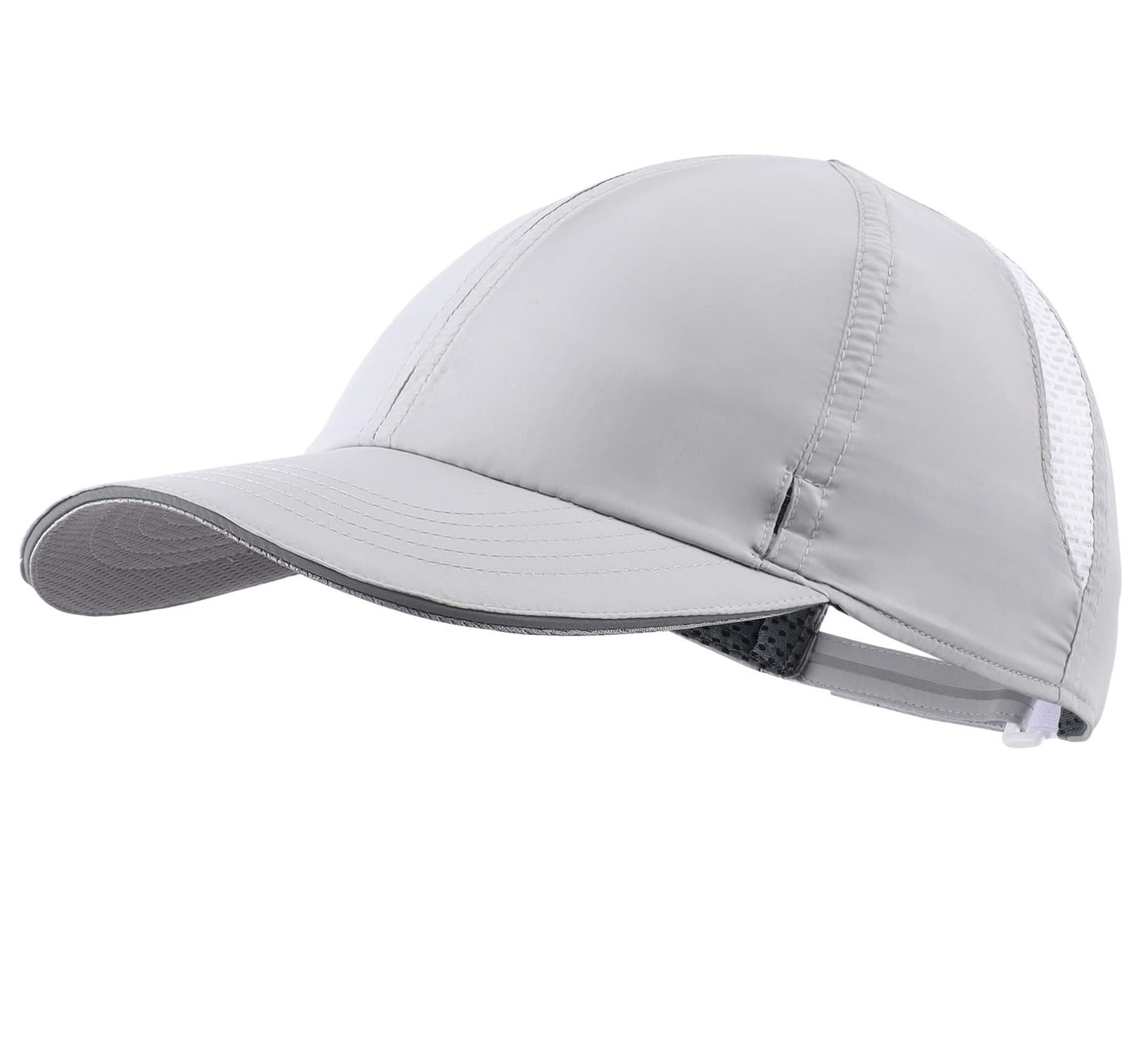 Connectyle Mens Quick Dry Fitness Hat Adjustable Baseball Sports Cap Lightweight Workout Hat Tennis Golf Cap Women Light Grey