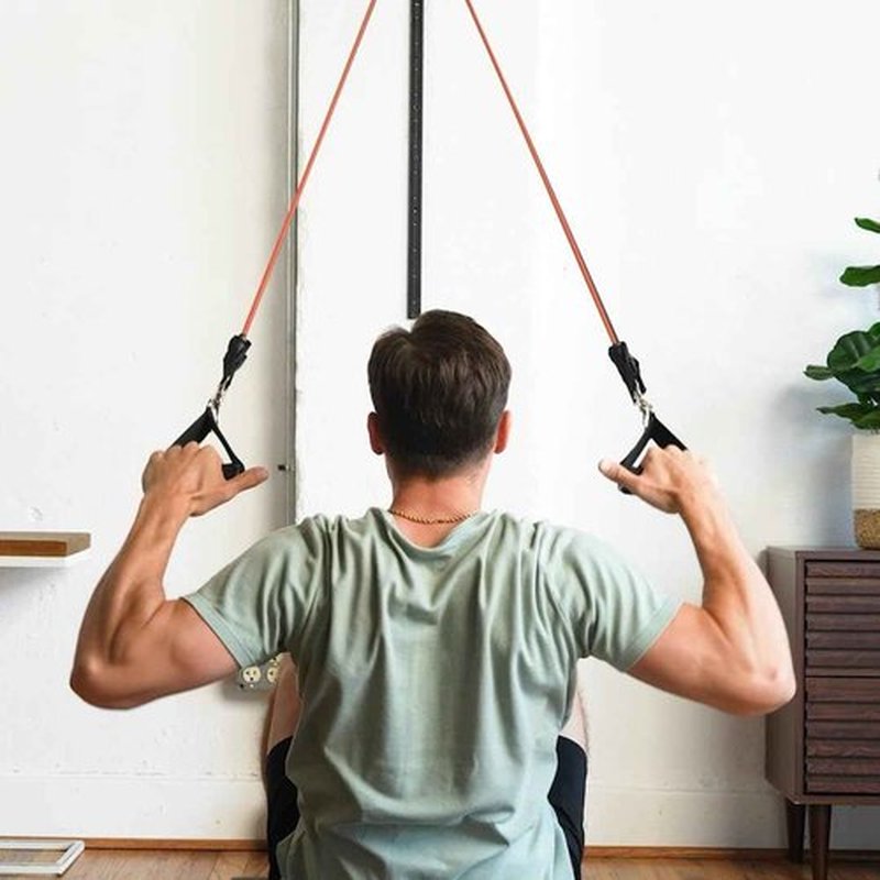 Myosource Kinetic Bands Space Saver Gym Resistance Bands Exercise Equipment for at Home Fitness Workout | Resistance Band Wall Anchor with 1 Rail, 1 Rail Car (Without Resistance Bands)