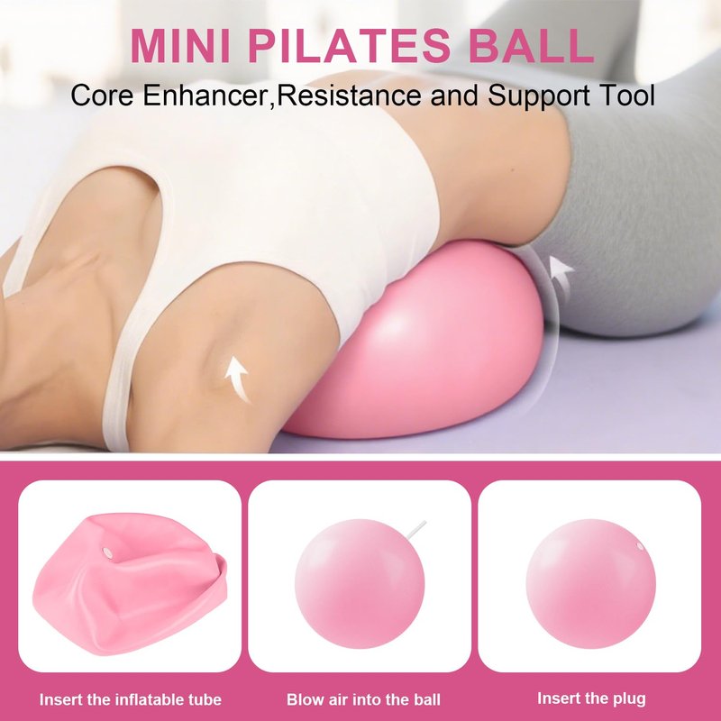 NITMTYOU Home Pilates Essentials Kit for Women - Complete Set with 9" Yoga Ball, Figure 8 Resistance Band, Pilates Bands, Accessories, and Pilates Ring - Perfect for Beginners Home Workouts