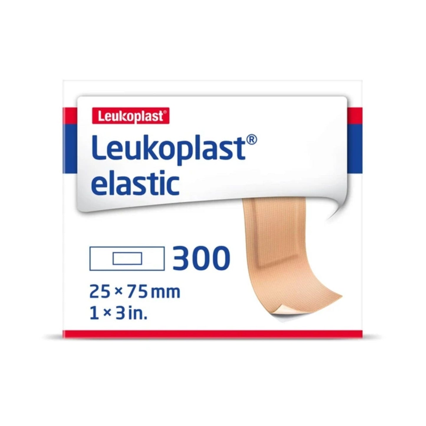 Leukoplast Latex-Free Fabric Strip Adhesive Bandage, 1" x 3" Rectangular Strips, 300 Per Box, Wound Care for Cuts and Scrapes