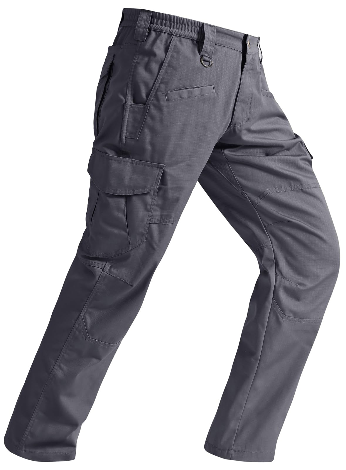 SPOSULEI Cargo Work Pants for Men Ripstop Tactical Pants Lightweight Water Resistant EDC Hiking Carpenter Hunting Pants with Multi Pockets Dark Grey 34Wx30L