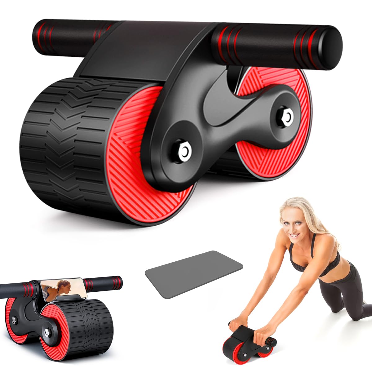 Automatic Rebound Abdominal Wheel, Round Ab Roller Wheel Exercise Equipment, Domestic Abdominal Exerciser, Abs Workout Fitness, Beginners and Advanced Abdominal Core Strength Training