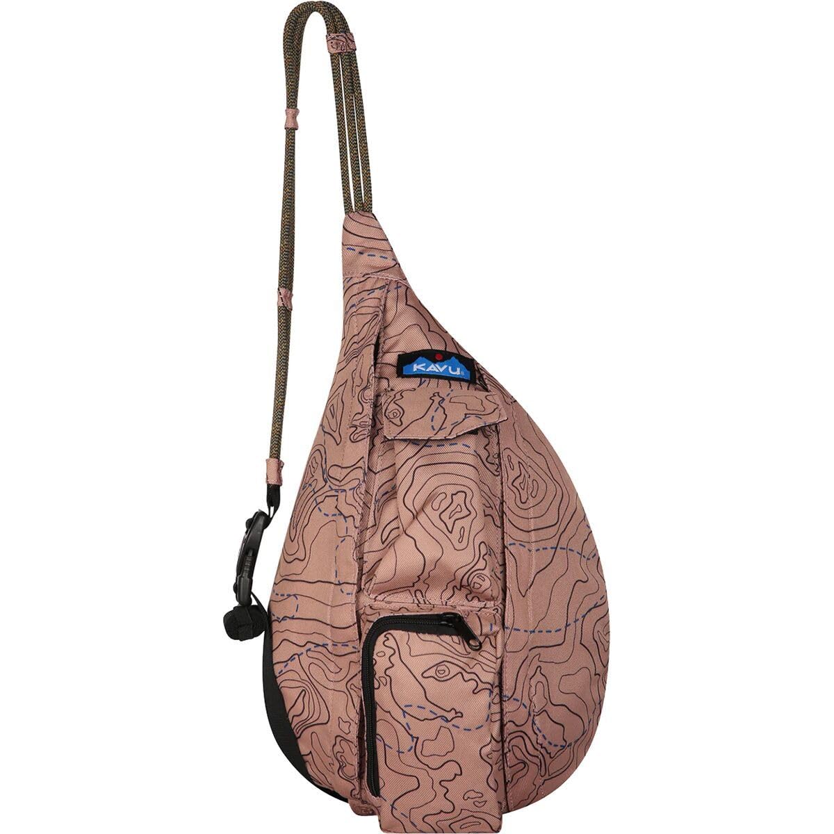 KAVU Mini Rope Sling Pack with Adjustable Rope Shoulder Strap, Sea Map