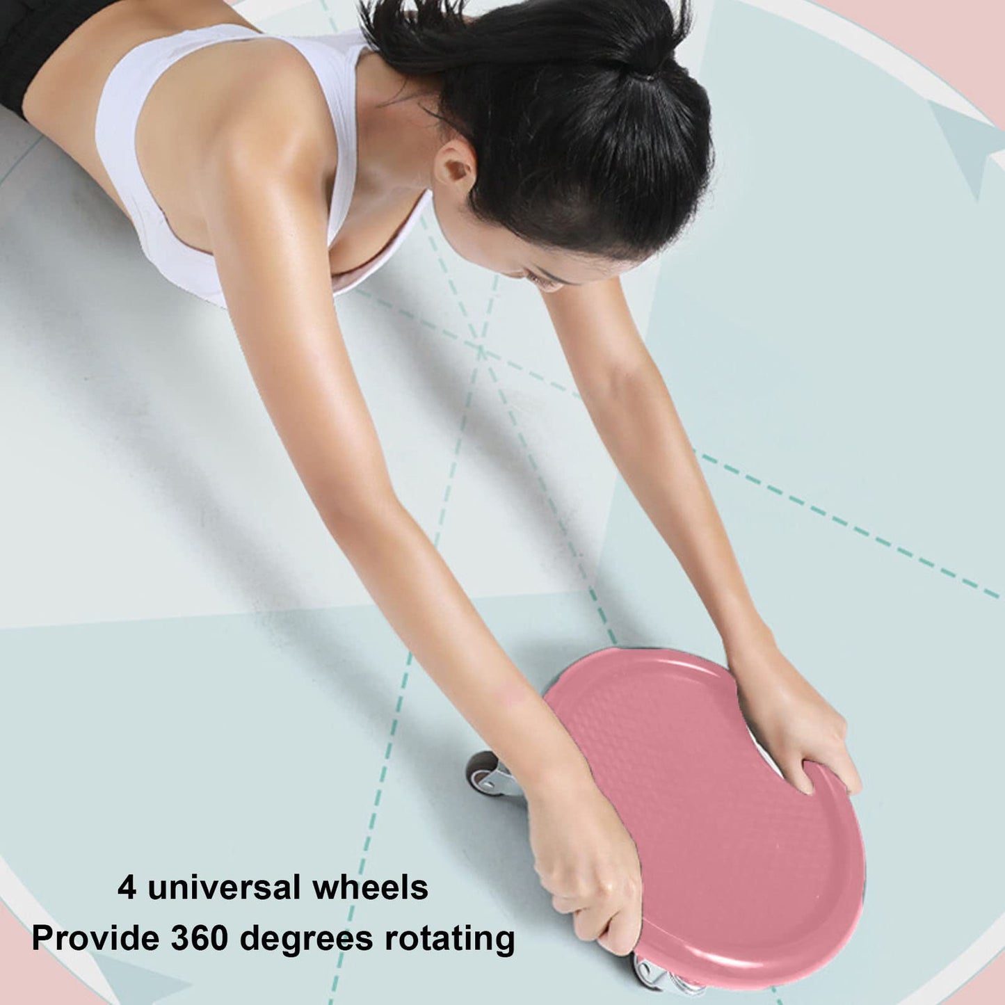 ZJchao Ab Roller Wheel, Core Muscle Training Wheel with Knee Mat, Abs Training Disc, 4 Silent and Smooth Rolling Abs Training Rollers for Men Women, Home Gym Fitness Equipment